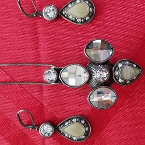 Necklace and earring set by touchstone crystal. Part of Swarovski